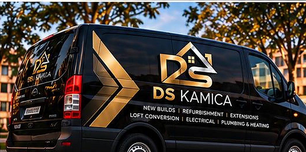 Black DS Kamica van with gold chevron livery